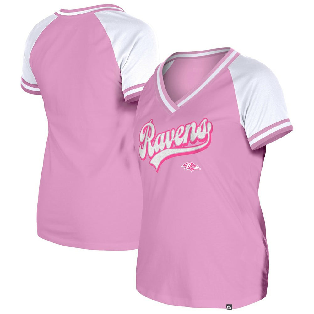 Baltimore Ravens New Era Women's Mommy & Me V-Neck T-Shirt - Pink T-shirts