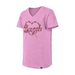 Cincinnati Bengals New Era Girls Youth Flip Sequins V-Neck T-Shirt - Pink T-shirts
