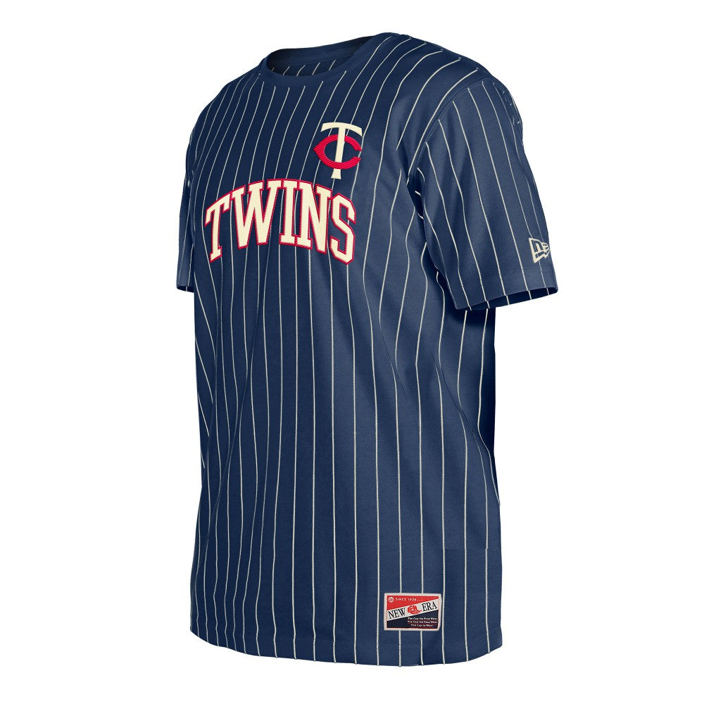 Minnesota Twins New Era Throwback Pinstripe T-Shirt - Navy T-shirts