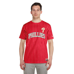 Philadelphia Phillies New Era Throwback Pinstripe T-Shirt - Red T-shirts