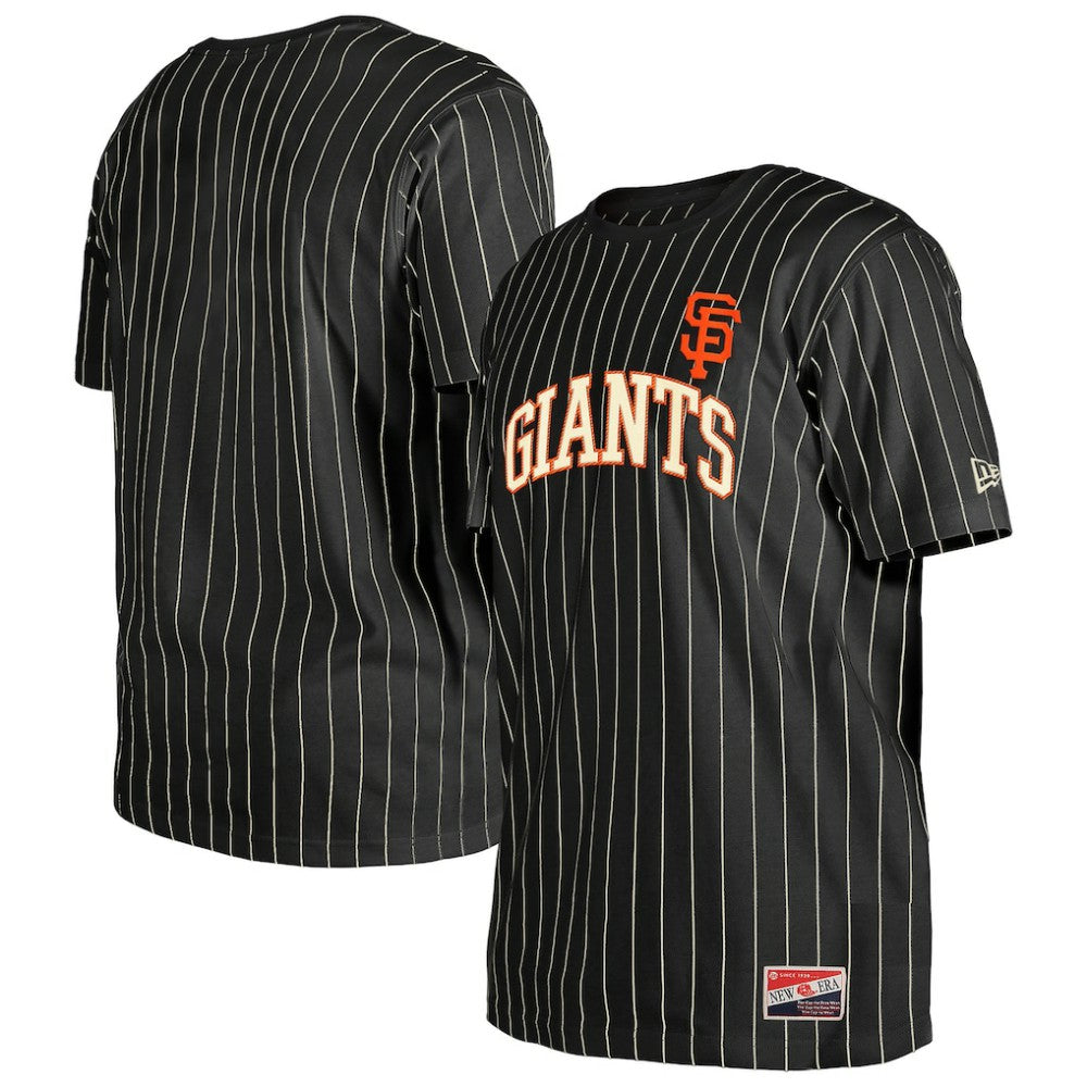 San Francisco Giants New Era Throwback Pinstripe T-Shirt - Black T-shirts