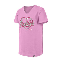 Nashville Predators New Era Girl's Youth Flip Sequin V-Neck T-Shirt - Pink | US 201889026