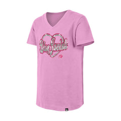 Columbus Blue Jackets New Era Girl's Youth Flip Sequin V-Neck T-Shirt - Pink | US 201889036