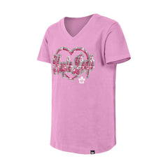 Toronto Maple Leafs New Era Girl's Youth Flip Sequin V-Neck T-Shirt - Pink | US 201889040