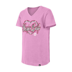 Toronto Maple Leafs New Era Girl's Youth Flip Sequin V-Neck T-Shirt - Pink | US 201889040