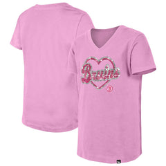 Boston Bruins New Era Girl's Youth Flip Sequin V-Neck T-Shirt - Pink | US 201889051