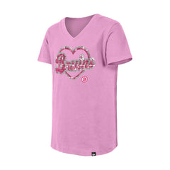 Boston Bruins New Era Girl's Youth Flip Sequin V-Neck T-Shirt - Pink | US 201889051