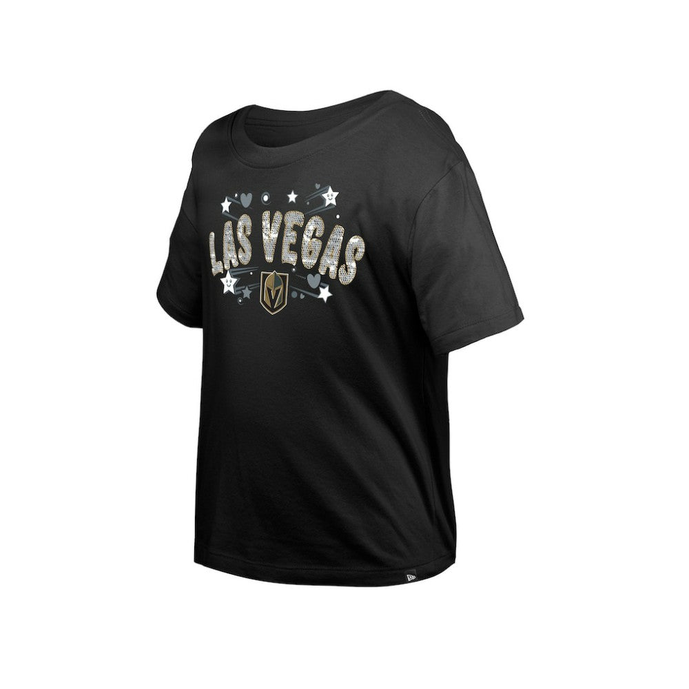 Vegas Golden Knights New Era Girl's Youth Flip Sequin T-Shirt - Black | US 201889057