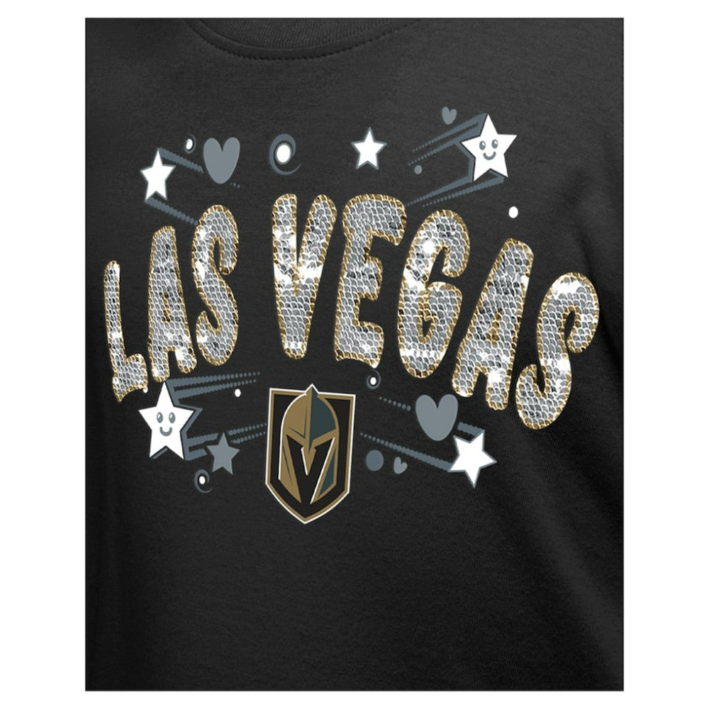 Vegas Golden Knights New Era Girl's Youth Flip Sequin T-Shirt - Black | US 201889057