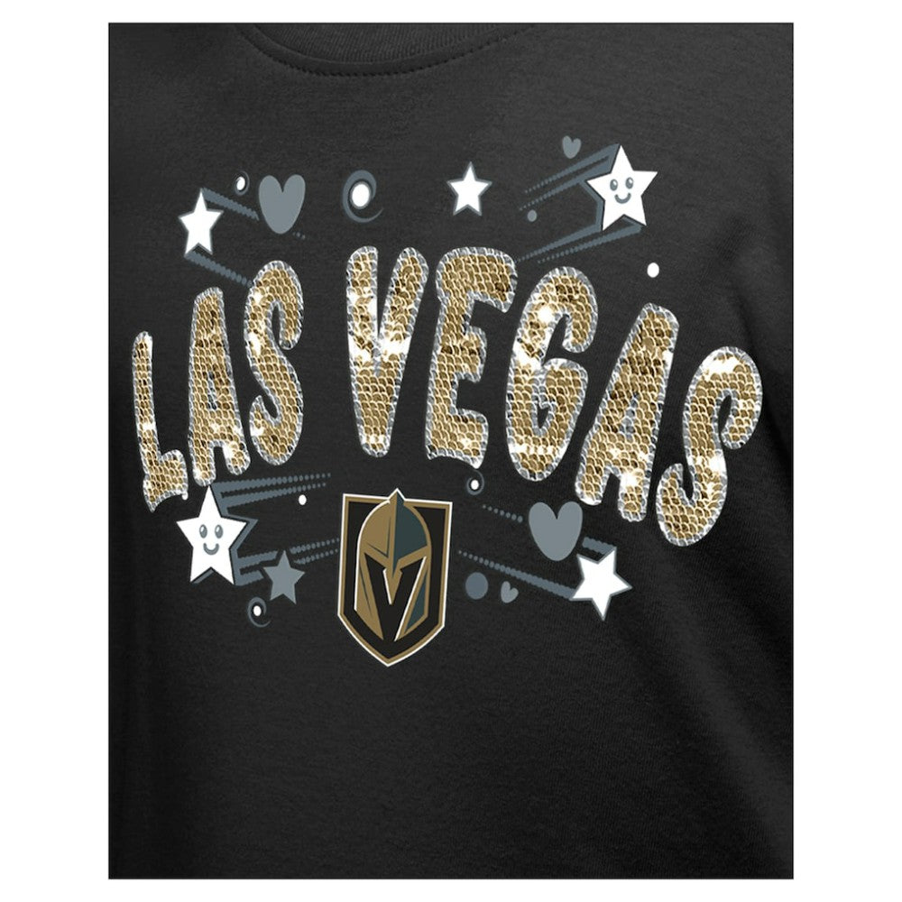 Vegas Golden Knights New Era Girl's Youth Flip Sequin T-Shirt - Black | US 201889057