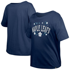 Toronto Maple Leafs New Era Girl's Youth Flip Sequin T-Shirt - Navy | US 201889059