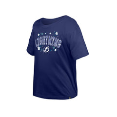 Tampa Bay Lightning New Era Girl's Youth Flip Sequin T-Shirt - Blue | US 201889060