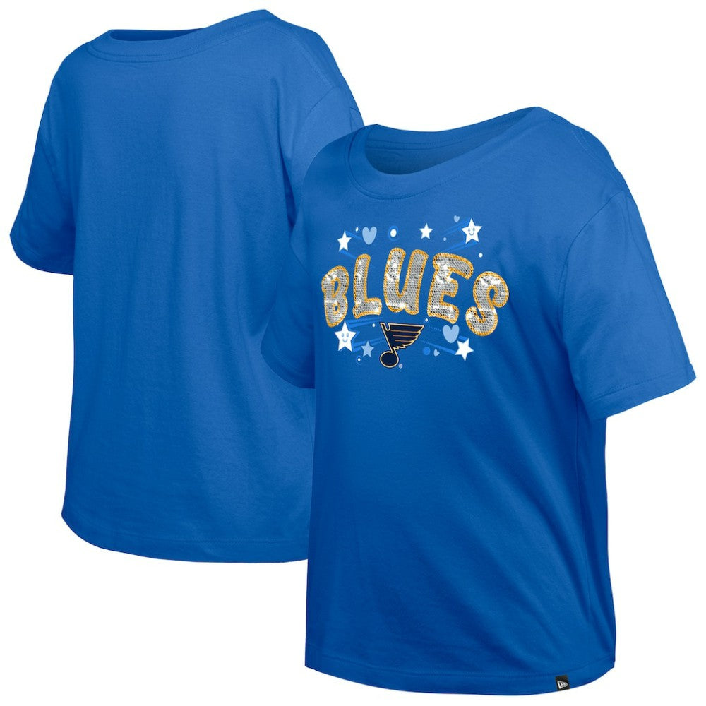 St. Louis Blues New Era Girl's Youth Flip Sequin T-Shirt - Blue | US 201889061
