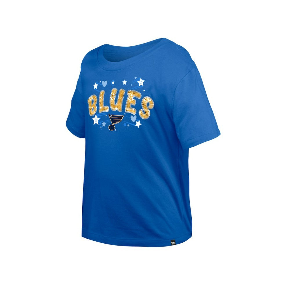 St. Louis Blues New Era Girl's Youth Flip Sequin T-Shirt - Blue | US 201889061