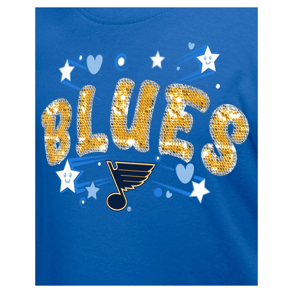 St. Louis Blues New Era Girl's Youth Flip Sequin T-Shirt - Blue | US 201889061