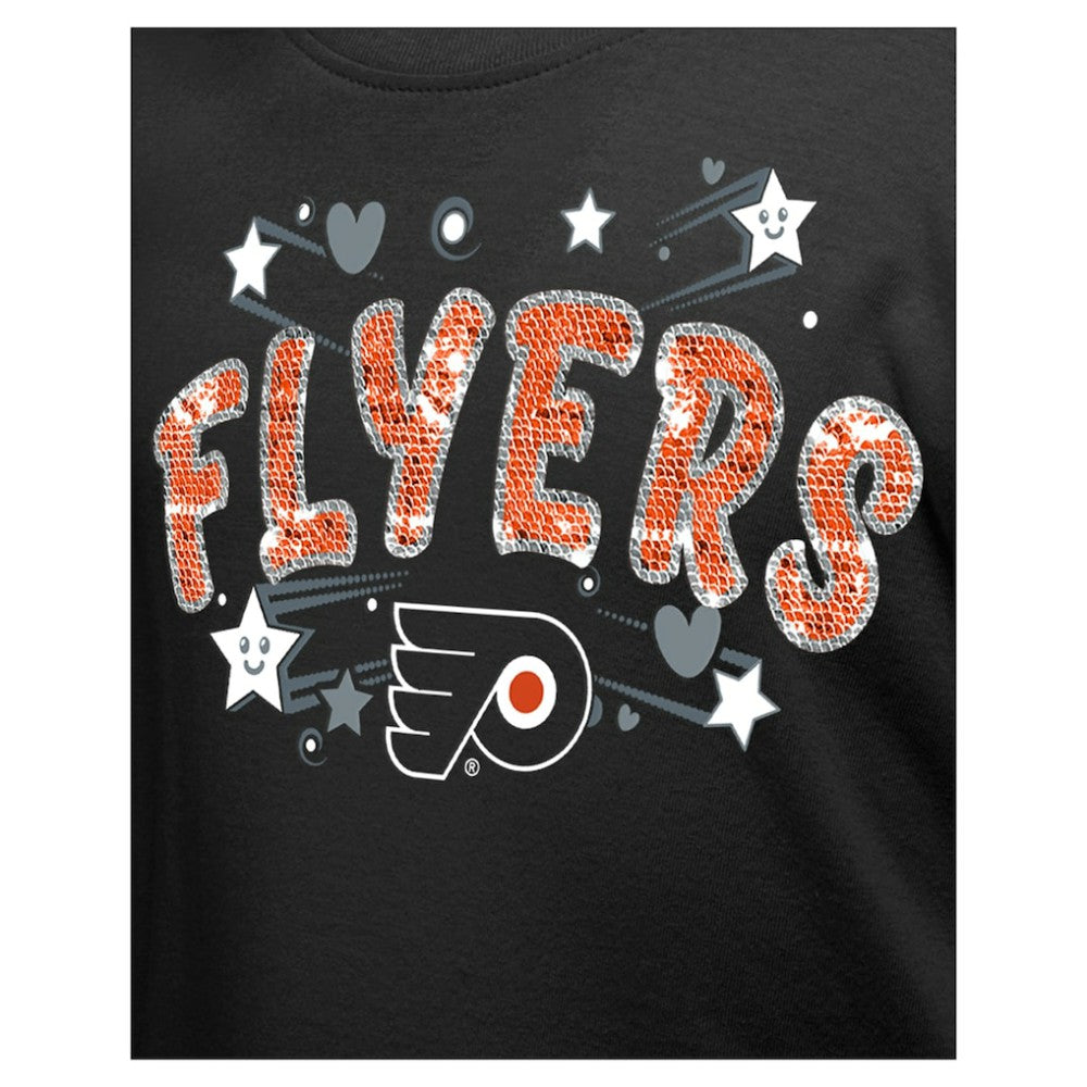 Philadelphia Flyers New Era Girl's Youth Flip Sequin T-Shirt - Black | US 201889071