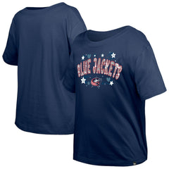 Columbus Blue Jackets New Era Girl's Youth Flip Sequin T-Shirt - Navy | US 201889072