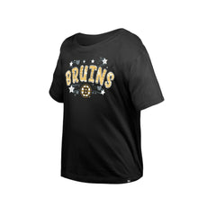 Boston Bruins New Era Girl's Youth Flip Sequin T-Shirt - Black | US 201889076