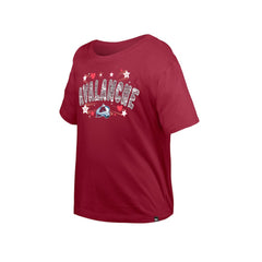 Colorado Avalanche New Era Girl's Youth Flip Sequin T-Shirt - Dark Red | US 201889077