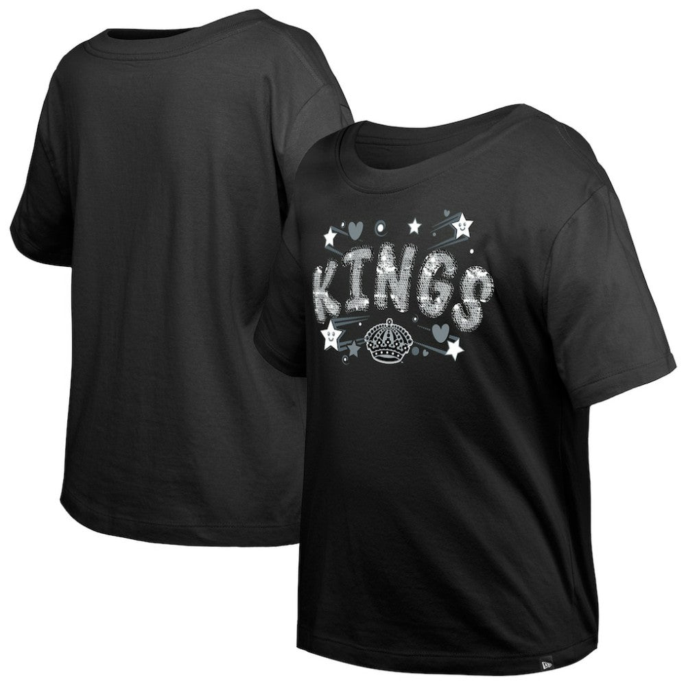 Los Angeles Kings New Era Girl's Youth Flip Sequin T-Shirt - Black | US 201889080