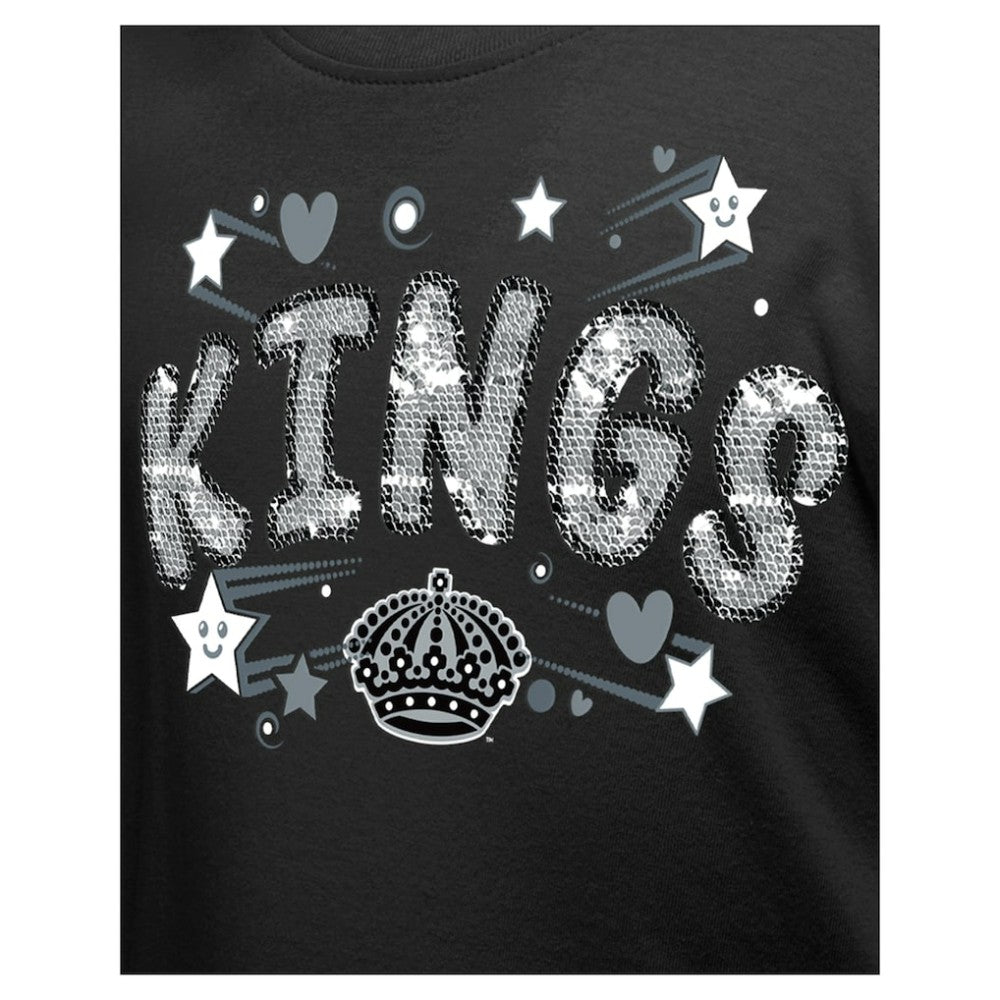 Los Angeles Kings New Era Girl's Youth Flip Sequin T-Shirt - Black | US 201889080