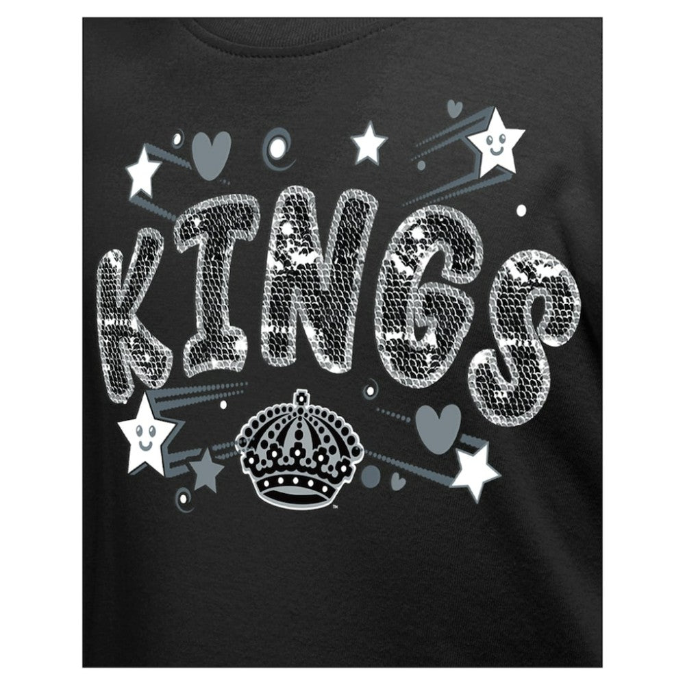 Los Angeles Kings New Era Girl's Youth Flip Sequin T-Shirt - Black | US 201889080