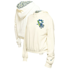 Pittsburgh Penguins New Era Women's Glam Game Quarter-Zip Cropped Floral Hoodie Pullover - Cream | US 201889104