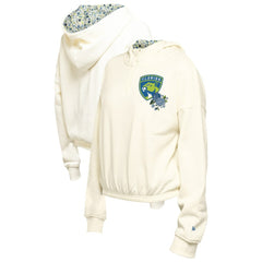Florida Panthers New Era Women's Glam Game Quarter-Zip Cropped Floral Hoodie Pullover - Cream | US 201889110