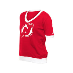 New Jersey Devils New Era Women's Game Day Rhinestuds T-Shirt - Red | US 201889151
