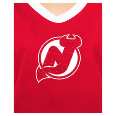 New Jersey Devils New Era Women's Game Day Rhinestuds T-Shirt - Red | US 201889151