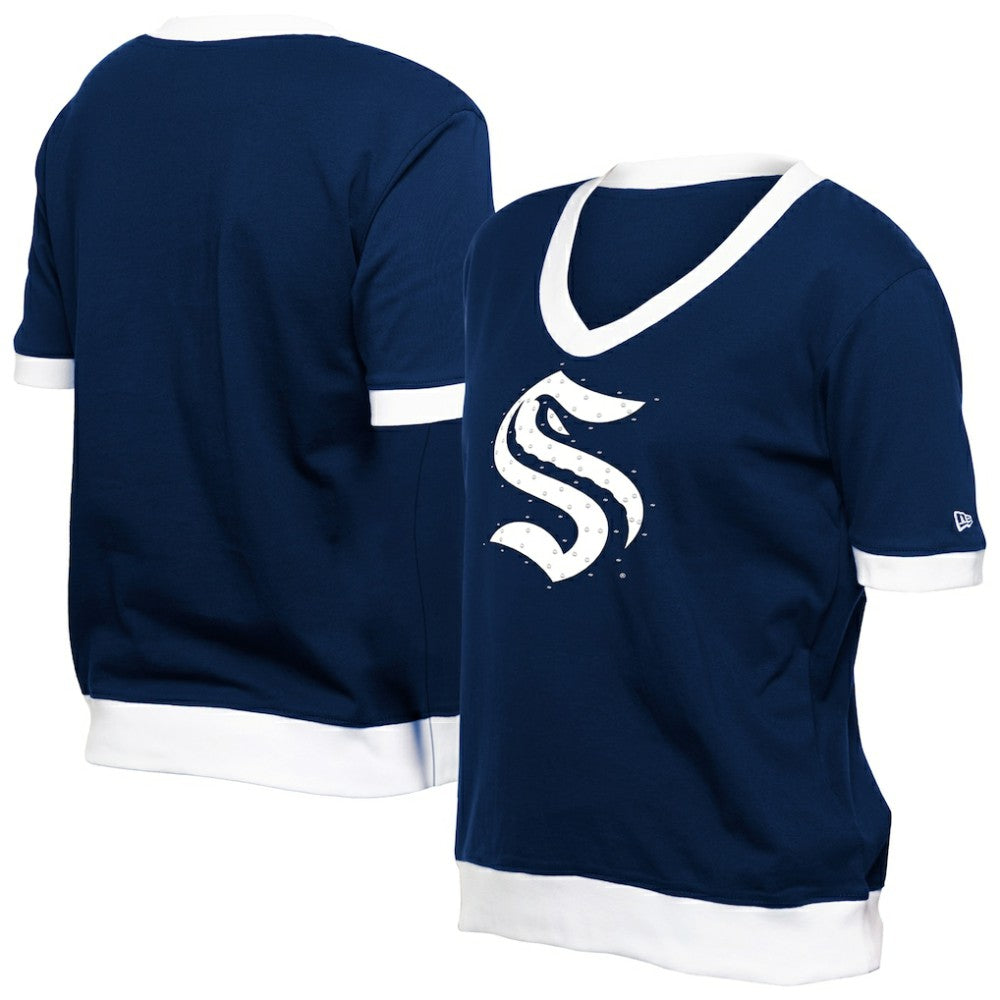 Seattle Kraken New Era Women's Game Day Rhinestuds T-Shirt - Deep Sea Blue | US 201889153