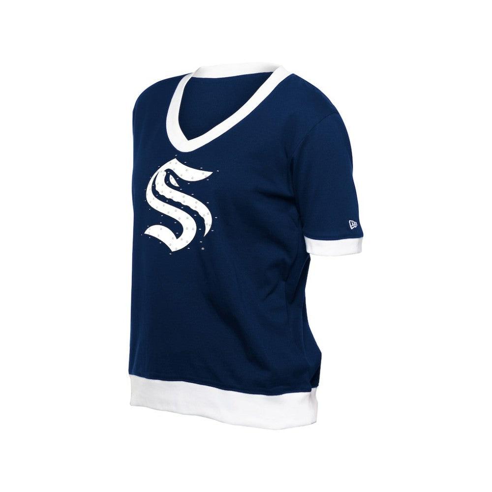 Seattle Kraken New Era Women's Game Day Rhinestuds T-Shirt - Deep Sea Blue | US 201889153