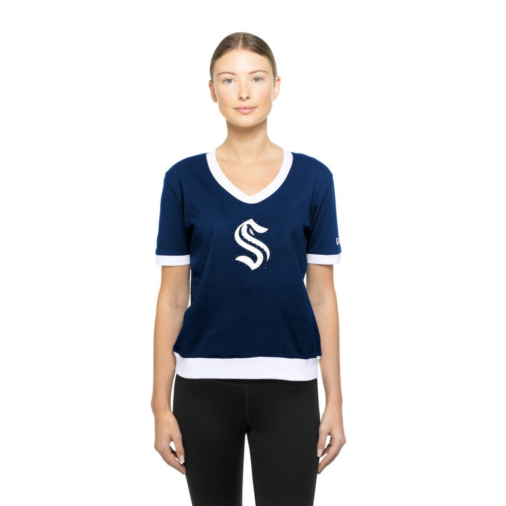 Seattle Kraken New Era Women's Game Day Rhinestuds T-Shirt - Deep Sea Blue | US 201889153