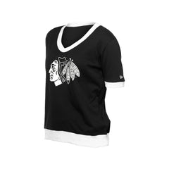 Chicago Blackhawks New Era Women's Game Day Rhinestuds T-Shirt - Black | US 201889154