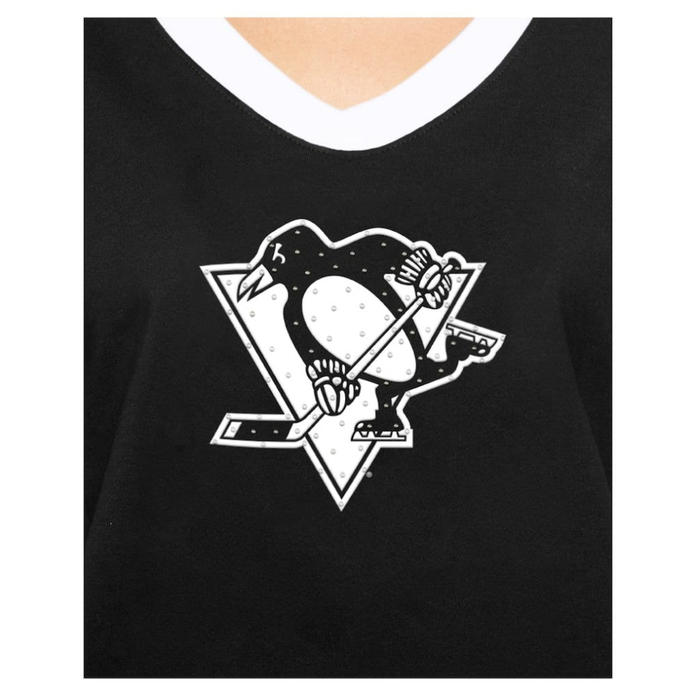 Pittsburgh Penguins New Era Women's Game Day Rhinestuds T-Shirt - Black | US 201889159