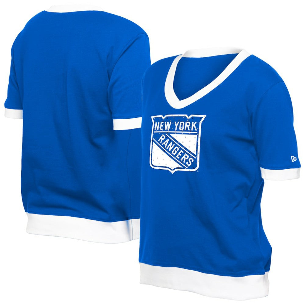 New York Rangers New Era Women's Game Day Rhinestuds T-Shirt - Blue | US 201889161