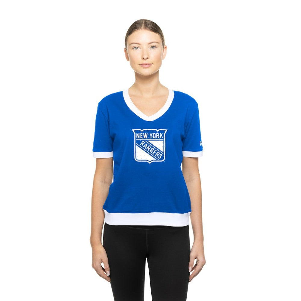 New York Rangers New Era Women's Game Day Rhinestuds T-Shirt - Blue | US 201889161