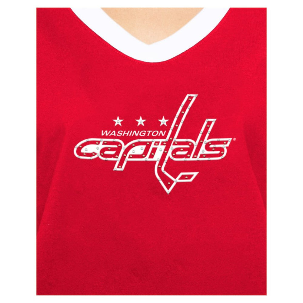 Washington Capitals New Era Women's Game Day Rhinestuds T-Shirt - Red | US 201889163