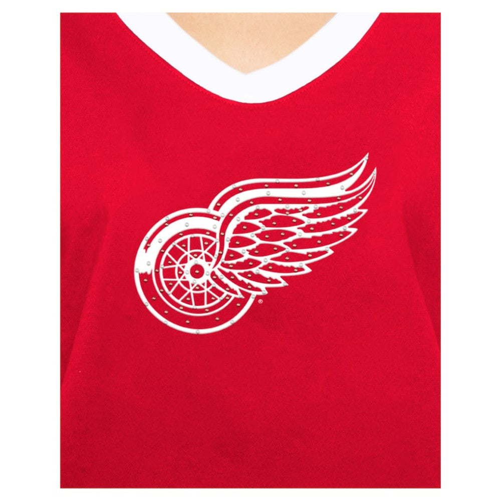 Detroit Red Wings New Era Women's Game Day Rhinestuds T-Shirt - Red | US 201889166