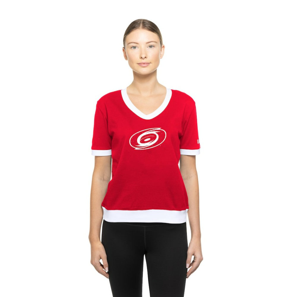 Carolina Hurricanes New Era Women's Game Day Rhinestuds T-Shirt - Red | US 201889175
