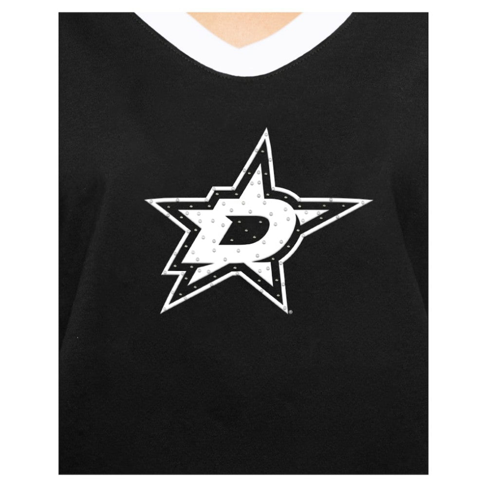 Dallas Stars New Era Women's Game Day Rhinestuds T-Shirt - Black | US 201889177