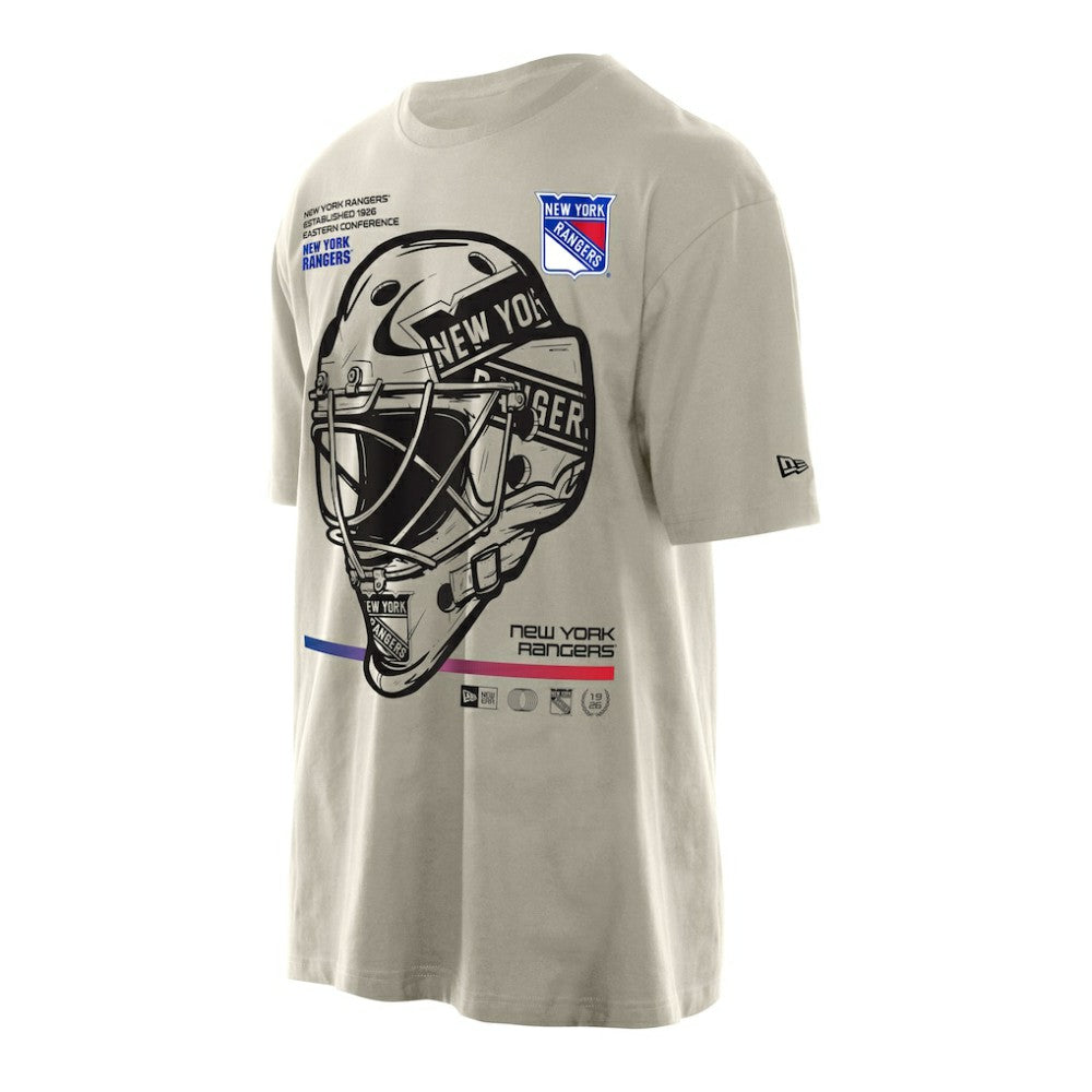 New York Rangers New Era Goalie Mask T-Shirt - Tan | US 201889542
