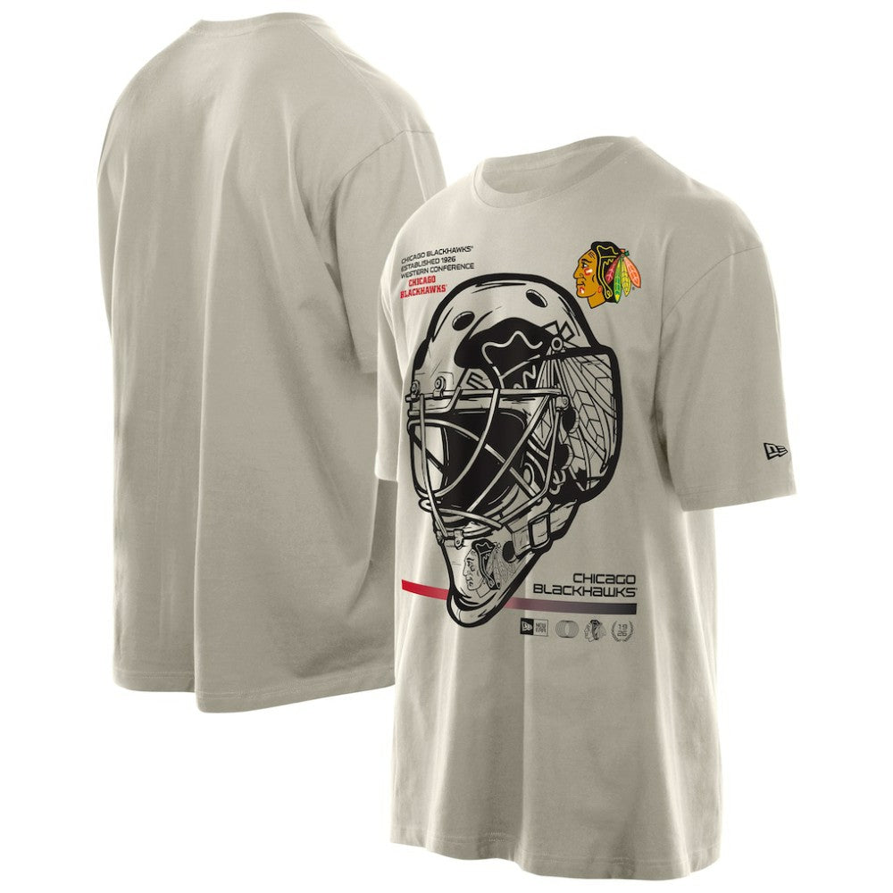 Chicago Blackhawks New Era Goalie Mask T-Shirt - Tan | US 201889546