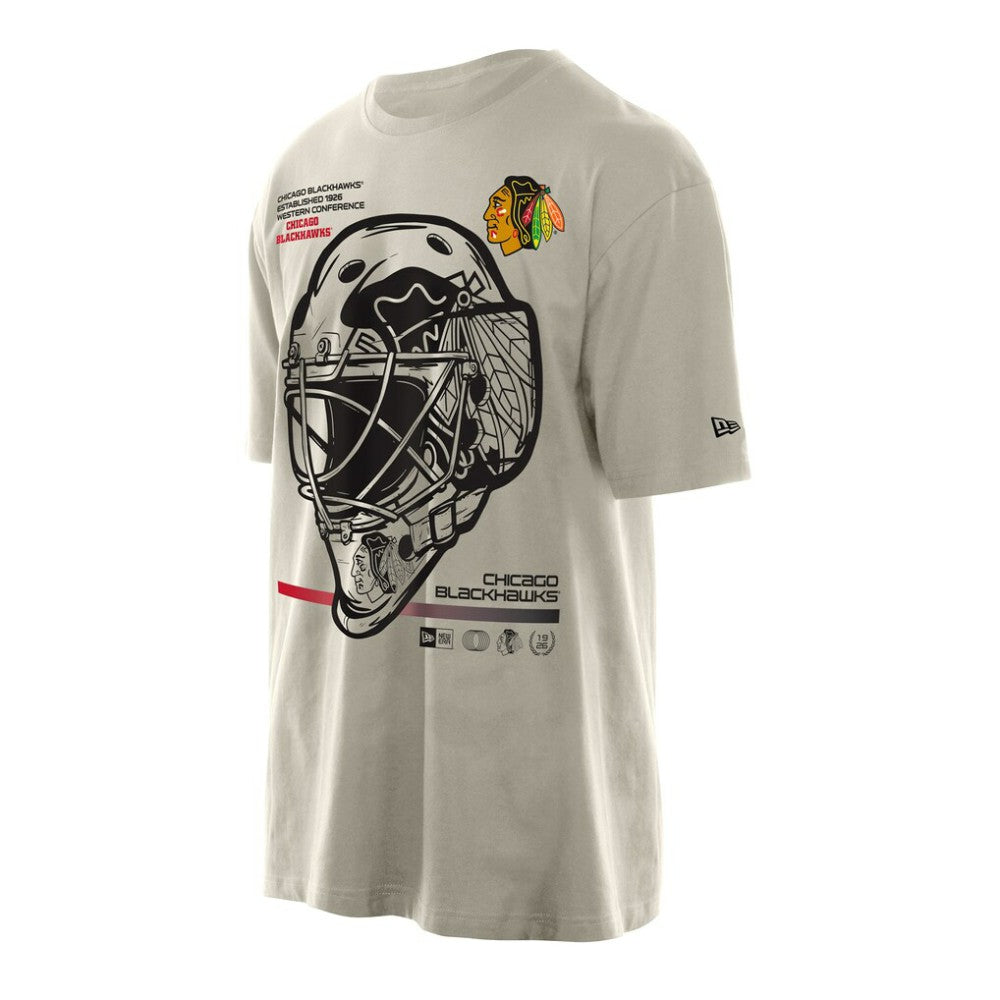 Chicago Blackhawks New Era Goalie Mask T-Shirt - Tan | US 201889546