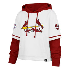 St. Louis Cardinals '47 Women's Trifecta Shortstop Cropped Pullover Hoodie - White Hoodies
