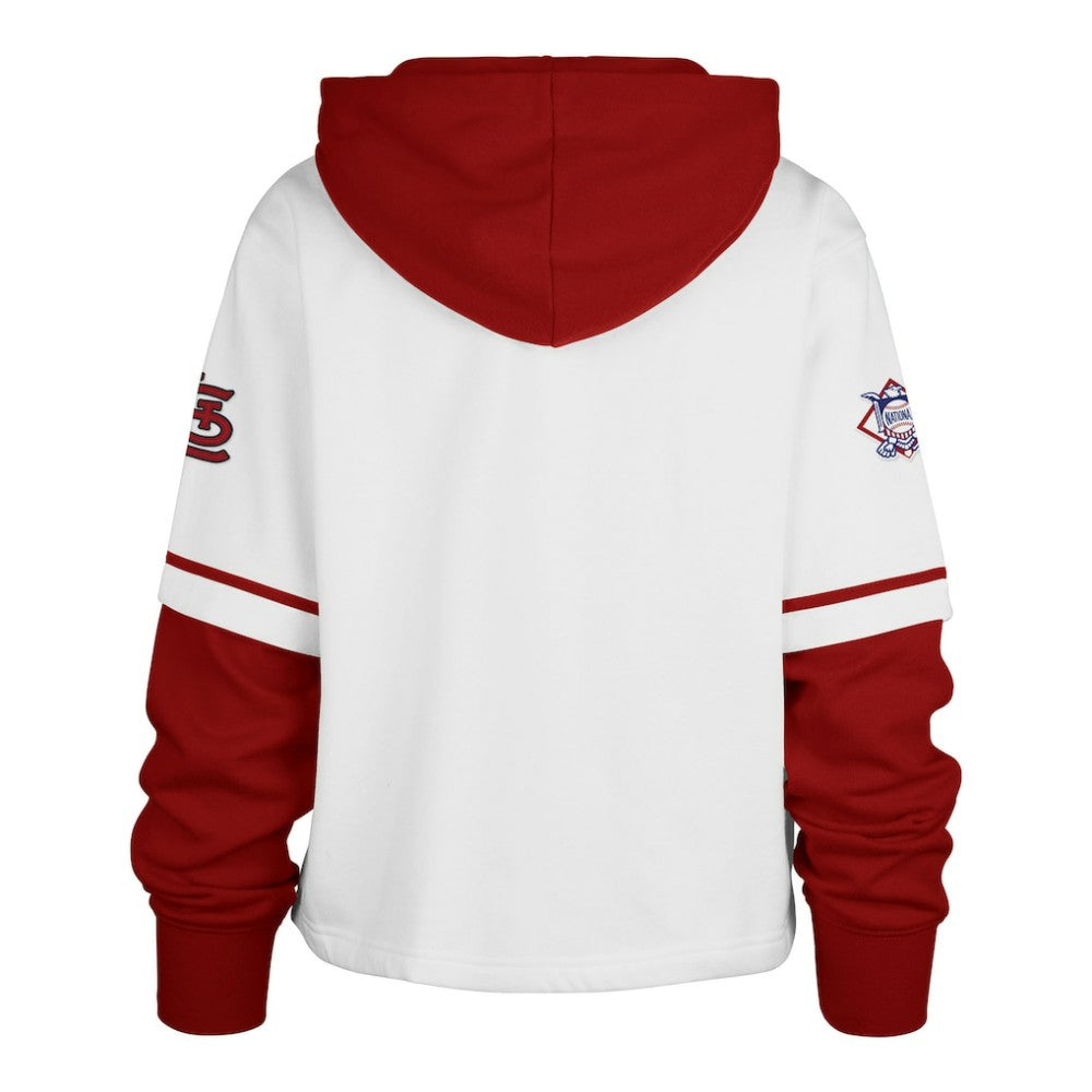St. Louis Cardinals '47 Women's Trifecta Shortstop Cropped Pullover Hoodie - White Hoodies