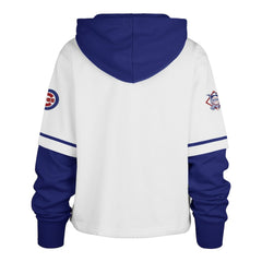 Chicago Cubs '47 Women's Trifecta Shortstop Cropped Pullover Hoodie - White Hoodies
