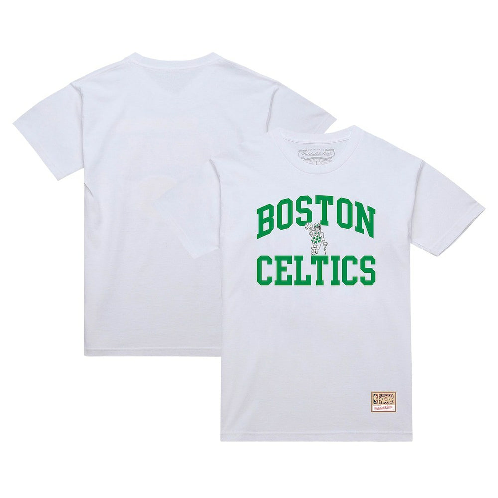 Boston Celtics Hardwood Classics Vintage Warm Up T-Shirt White - Mitchell & Ness
