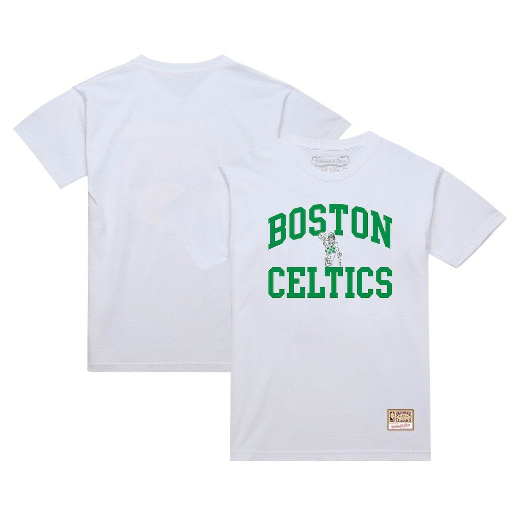 Boston Celtics Hardwood Classics Vintage Warm Up T-Shirt White - Mitchell & Ness