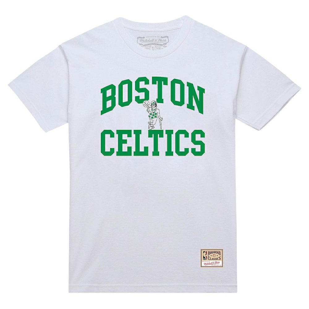 Boston Celtics Hardwood Classics Vintage Warm Up T-Shirt White - Mitchell & Ness